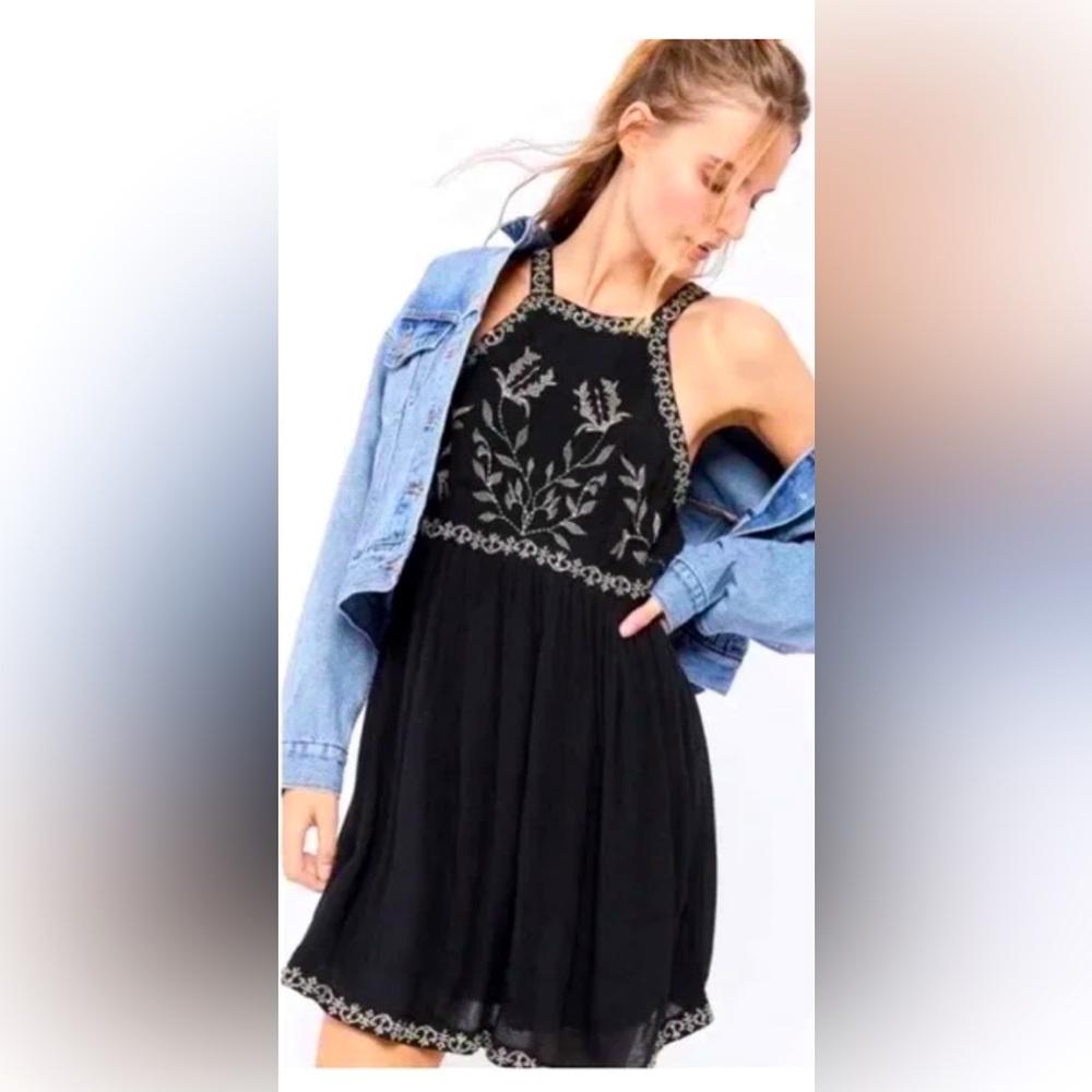 Small | Urban Outfitters dress, Black Embroidered